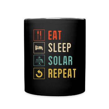 Solar Panel Solar Energy Solar Power - Full Colour Mug - black - Front