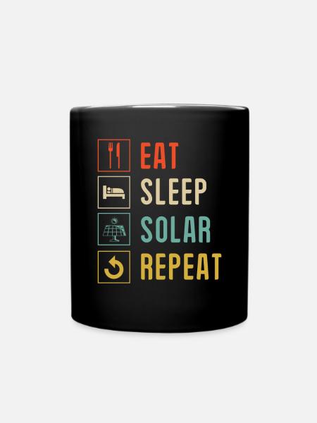 Solarmodul Solarenergie Solarstrom - Tasse einfarbig - Schwarz
