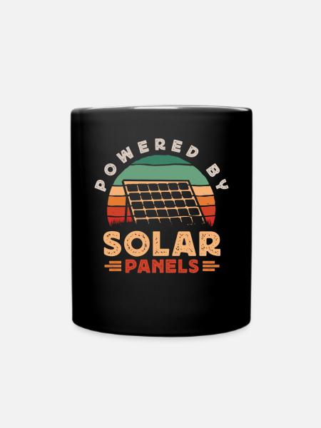 Solarmodul Solarenergie Solarstrom - Tasse einfarbig - Schwarz