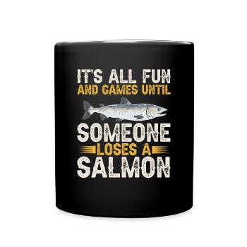Pêche au saumon Pêcheur de saumon - Mug uni - noir - Devant