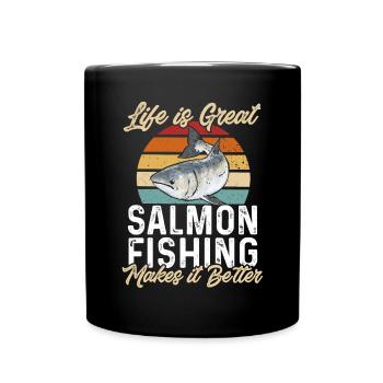 Pêche au saumon Pêcheur de saumon - Mug uni - noir - Devant