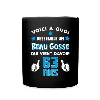 63 ans anniversaire homme cadeau drôle humour - Mug uni - noir - Devant