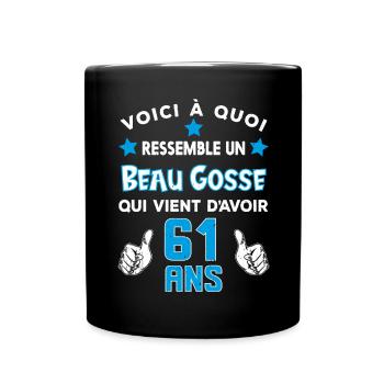 61 ans anniversaire homme cadeau drôle humour - Mug uni - noir - Devant