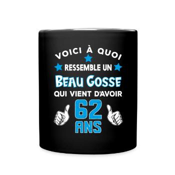62 ans anniversaire homme cadeau drôle humour - Mug uni - noir - Devant
