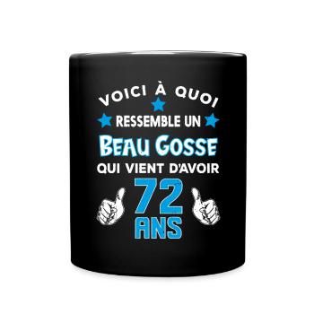 72 ans anniversaire homme cadeau drôle humour - Mug uni - noir - Devant