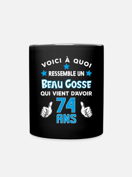 74 ans anniversaire homme cadeau drôle humour - Mug uni - noir