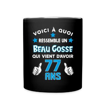 77 ans anniversaire homme cadeau drôle humour - Mug uni - noir - Devant