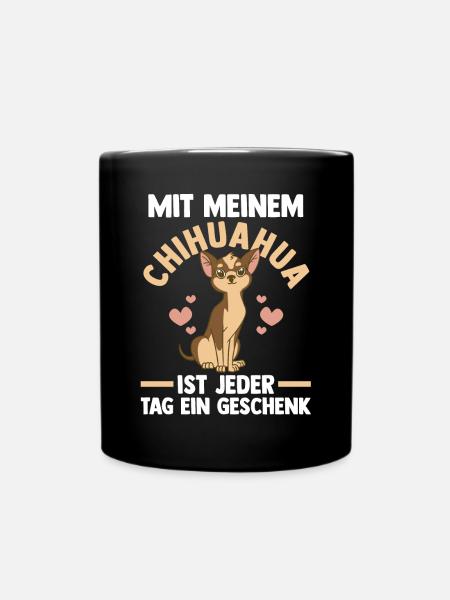 Hund Chihuahua - Tasse einfarbig - Schwarz