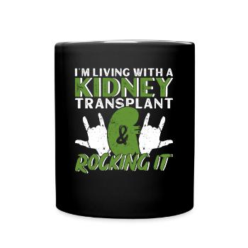 Organ Donor Kidney Organ Transplant - Full Colour Mug - black - Front