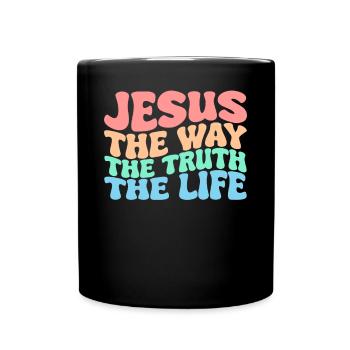 Jésus Le Chemin La Vérité La Vie Groovy Christ - Mug uni - noir - Devant