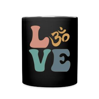 Om Symbol Meditation Buddhism Buddhist - Full Colour Mug - black - Front