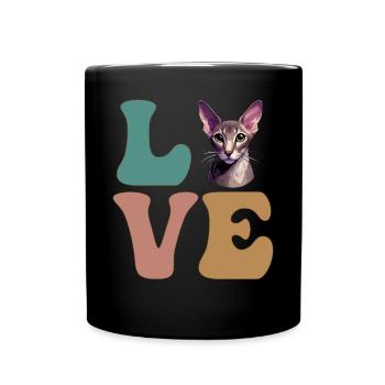 Orientalisch Kurzhaar Katze - Tasse einfarbig - Schwarz - Vorne