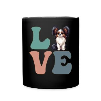 Papillon Hundeliebhaber - Tasse einfarbig - Schwarz - Vorne