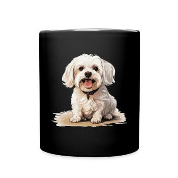Chien maltais de race animal mignon graphique - Mug uni - noir - Devant