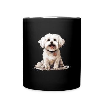 Maltese Dog Breed Pet Cute Graphic - Tasse einfarbig - Schwarz - Vorne