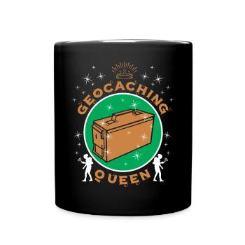 Geocaching-Königin - Tasse einfarbig - Schwarz - Vorne