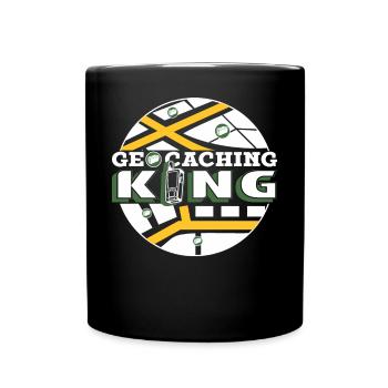 Geocaching-König - Tasse einfarbig - Schwarz - Vorne