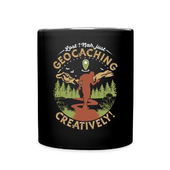 Perdu? Non, il s’agit simplement de géocaching de manière créative ! - Mug uni - noir - Devant