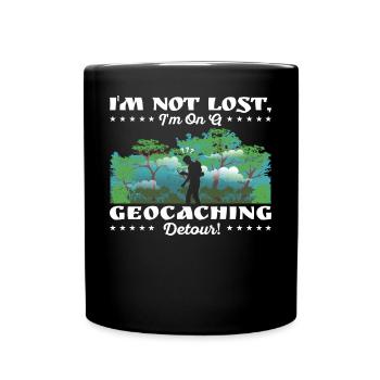 I'm not lost, I'm on a geocaching detour! - Full Colour Mug - black - Front