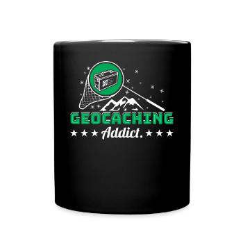 Geocaching-Süchtiger - Tasse einfarbig - Schwarz - Vorne