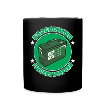 Geocaching Finder Hüter - Tasse einfarbig - Schwarz - Vorne