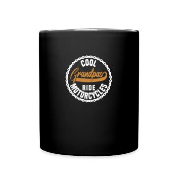 Cool Grandpas Riding Motorcycle - Full Colour Mug - black - Front