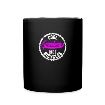 Cool grannies riding bicycles - Full Colour Mug - black - Front