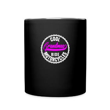 Cool grannies ride motorbike - Full Colour Mug - black - Front