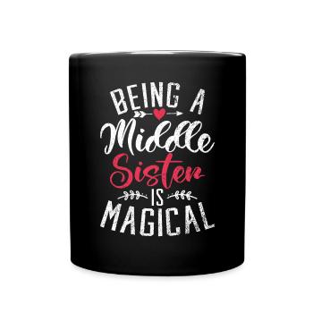 Middle Sister Gifts - Tasse einfarbig - Schwarz - Vorne