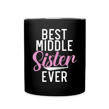Middle Sister Gifts - Tasse einfarbig - Schwarz - Vorne
