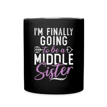 Middle Sister Gifts - Tasse einfarbig - Schwarz - Vorne