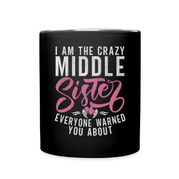 Middle Sister Gifts - Tasse einfarbig - Schwarz - Vorne