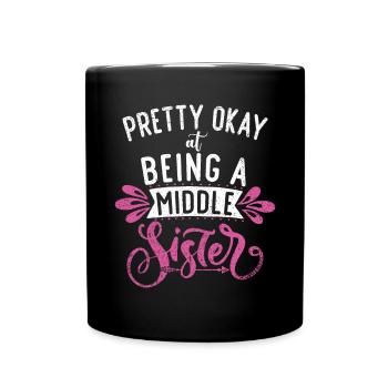 Middle Sister Gifts - Tasse einfarbig - Schwarz - Vorne