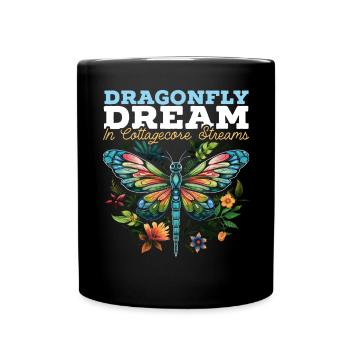 Cottagecore Esthétique Libellule Amante Gobelin - Mug uni - noir - Devant