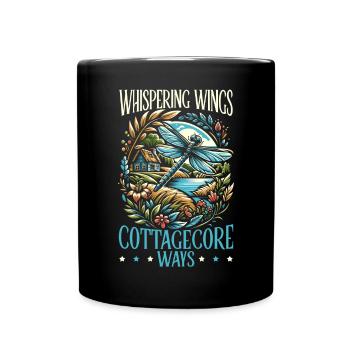 Cottagecore Esthétique Libellule Amante Gobelin - Mug uni - noir - Devant