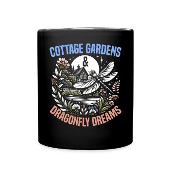 Cottagecore Esthétique Libellule Amante Gobelin - Mug uni - noir - Devant