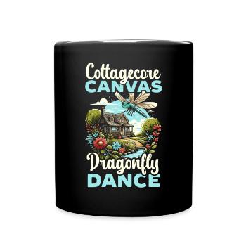Cottagecore Esthétique Libellule Amante Gobelin - Mug uni - noir - Devant