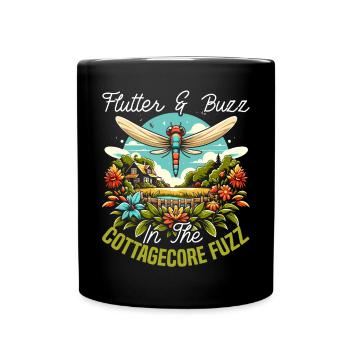 Cottagecore Esthétique Libellule Amante Gobelin - Mug uni - noir - Devant