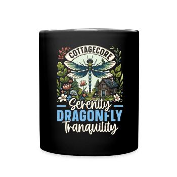 Cottagecore Ästhetik Libellenliebhaber Goblincore - Tasse einfarbig - Schwarz - Vorne