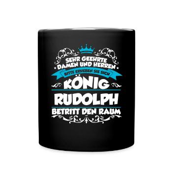 Rudolph Name Design - Tasse einfarbig - Schwarz - Vorne