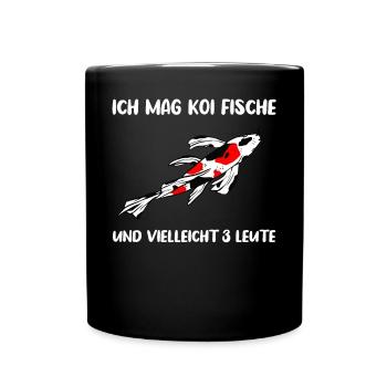 Koi Fischliebhaber & Sozial Selektiv - Tasse einfarbig - Schwarz - Vorne