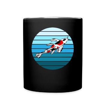 Elegant Koi Carp Zen Garden - Full Colour Mug - black - Front