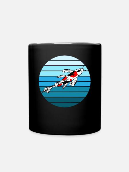 Eleganter Koi Karpfen Zen-Garten - Tasse einfarbig - Schwarz