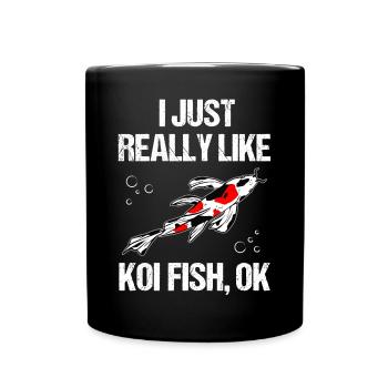 Koi Fische Puristen Statement - Tasse einfarbig - Schwarz - Vorne
