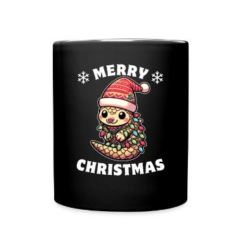 Santa Hat Christmas Fairy Lights Scales - Full Colour Mug - black - Front