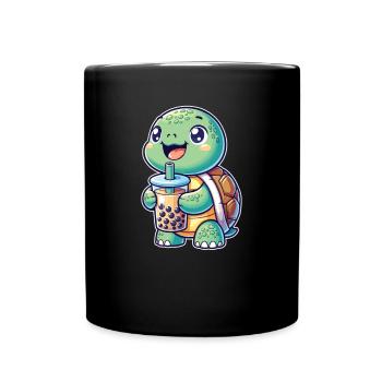Kawaii Turtles Bubble Tea Boba Turtle - Mug uni - noir - Devant