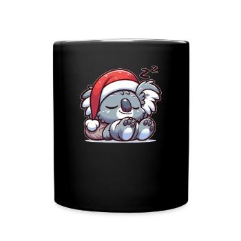 Weihnachtsmütze Weihnachten Lichterkette - Tasse einfarbig - Schwarz - Vorne