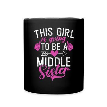 Middle Sister Gifts - Full Colour Mug - black - Front