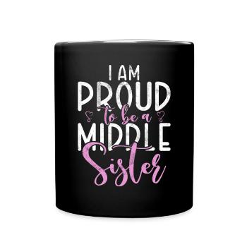 Middle Sister Gifts - Full Colour Mug - black - Front