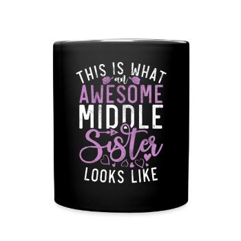Middle Sister Gifts - Full Colour Mug - black - Front